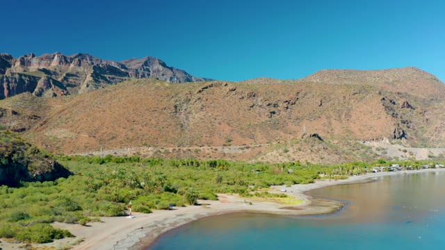 JUNCALITO BCS MEXICO-2020: Sandy Beach and Mountainous Coastline with Lush Greenery