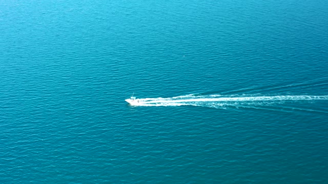LIGUI BCS MEXICO-2020: Speedboat Leaving White Wake on Calm Ocean