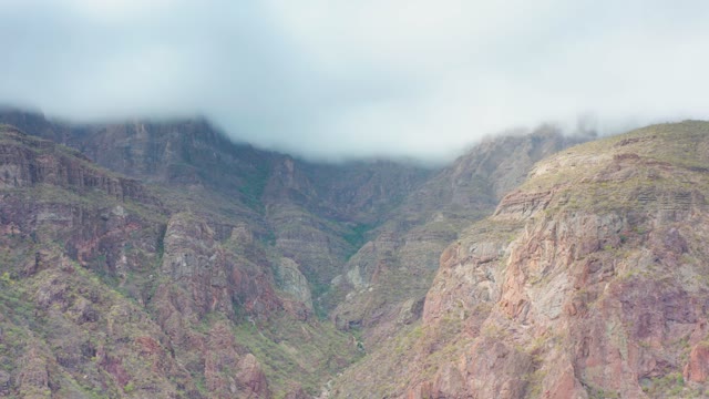 PUERTO ESCONDIDO BCS MEXICO-2020: Clouds Drifting Over Mountain Valley