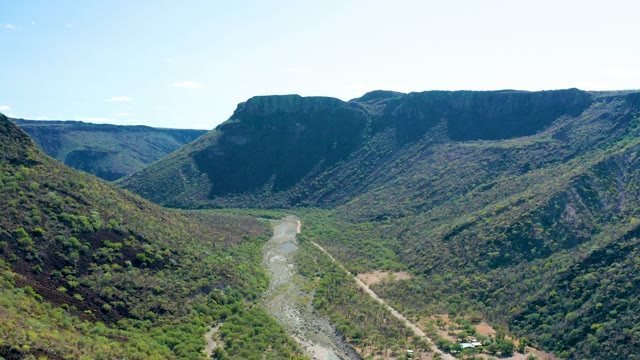 SAN JAVIER BCS MEXICO-2020: River Winding Through Mountainous Valley