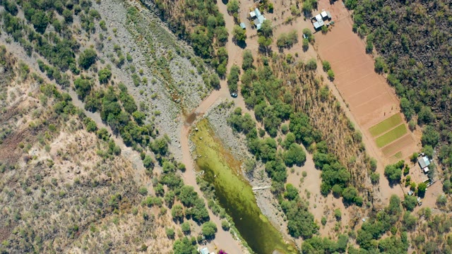 SAN JAVIER BCS MEXICO-2020: Receding Floodwater in Rural Landscape
