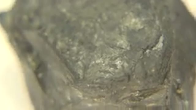 WESTMINSTER COLORADO-2015: Close Up Rotating Black Graphite Rock Under White Light