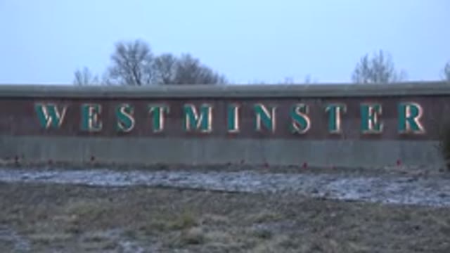 WESTMINSTER COLORADO-2015: Snowing Dropping on the Outdoor Public Area