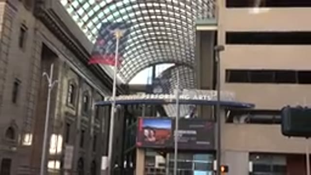 WESTMINSTER COLORADO-2015: Shopping Mall Scene with Cars, Roof, and Pedestrians