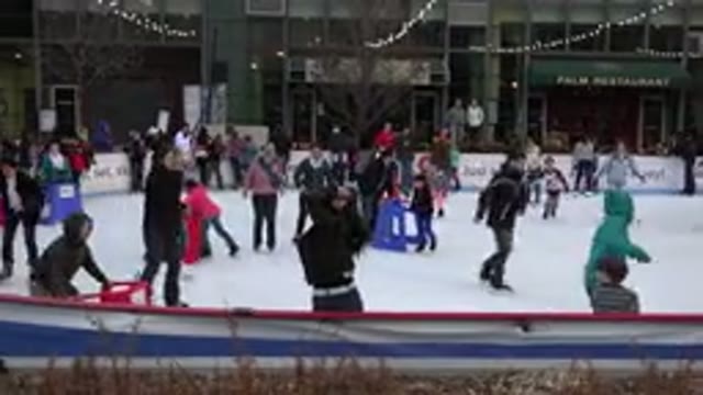 WESTMINSTER COLORADO-2015: People In An Ice Rink Skating Around Winter