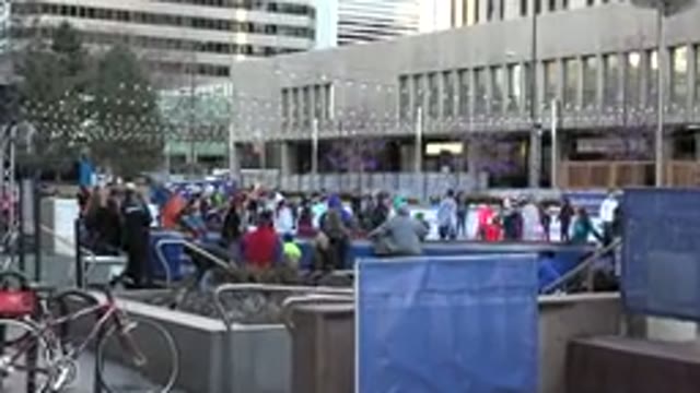 WESTMINSTER COLORADO-2015: People Skating On A Skating Rink In The City