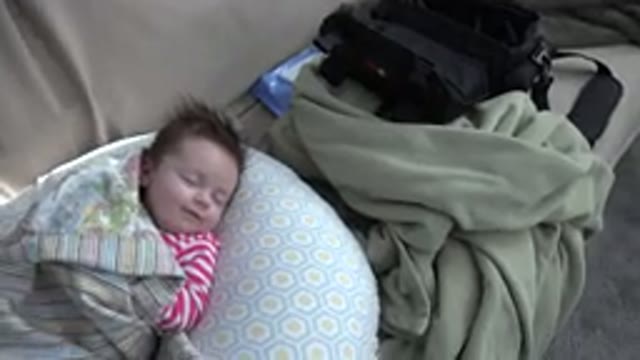 WESTMINSTER COLORADO-2015: Baby Sleeping On Hexagonal Pillow With Blanket On His