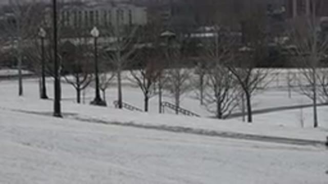 WESTMINSTER COLORADO-2015: City Streets With Trees And Buildings And Snow