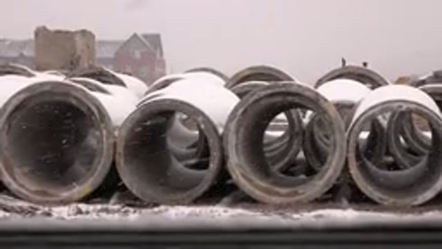 WESTMINSTER COLORADO-2015: Grey Snow Covered Tubes On A Cloudy Winter Day