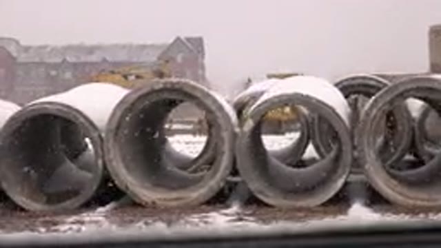 WESTMINSTER COLORADO-2015: A Construction Site During The Winter While It Is Snowing