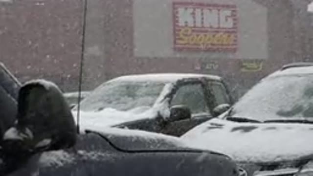 WESTMINSTER COLORADO-2015: Cars And Trucks Covered In Snow In Front Of King