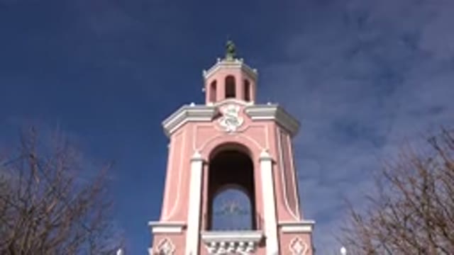 DENVER COLORADO-2015: Front View of a Tower with Clock