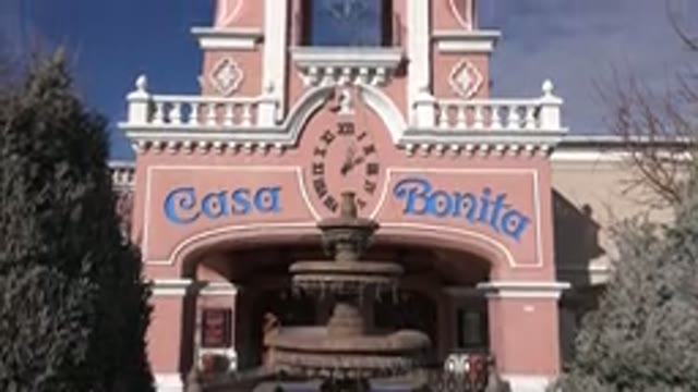DENVER COLORADO-2015: Panoramic Historic Building Painted In Pink And White With