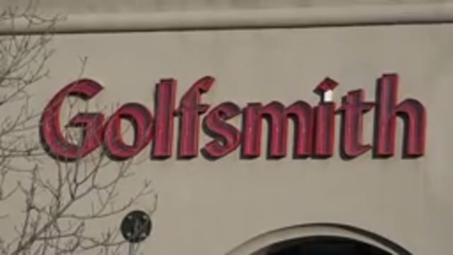 DENVER COLORADO-2015: Beige Facade of Goldsmith Store with Large Windows