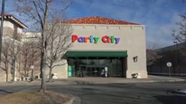 DENVER COLORADO-2015: There Are No People In Sight But The Store Has A Very Colorful Display
