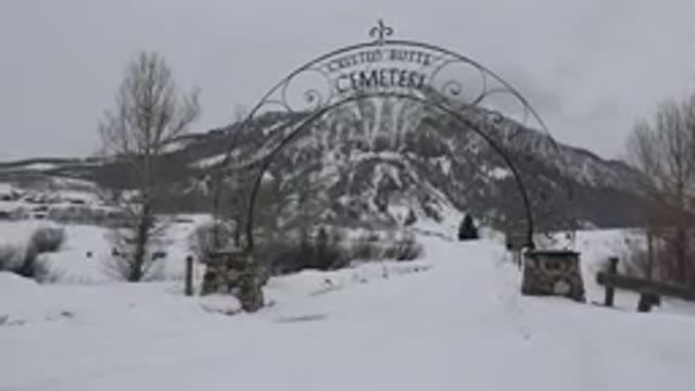 CRESTED BUTTE COLORADO-2015: On The Way To The Cemetery In The Snow One Winter