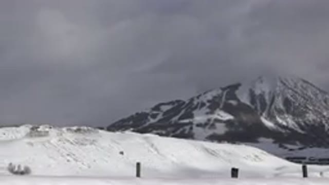CRESTED BUTTE COLORADO-2015: Snow Covered Hills After A Blizzard