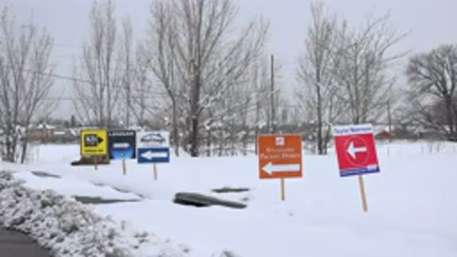 ARVADA COLORADO-2015: Video of Ice Covered Land with Selling Signs