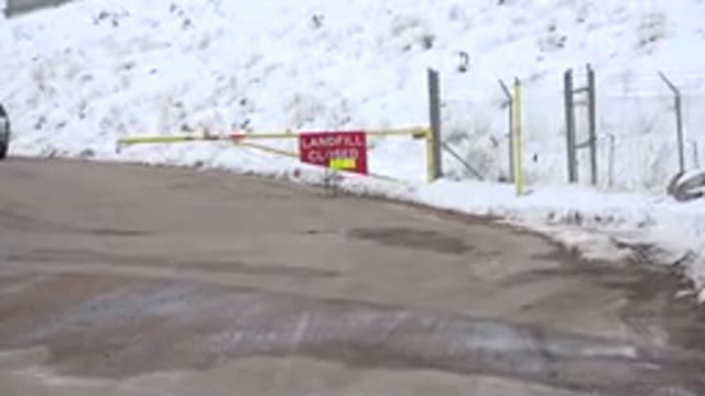 ARVADA COLORADO-2015: Snowy Road With Prohibition of Access