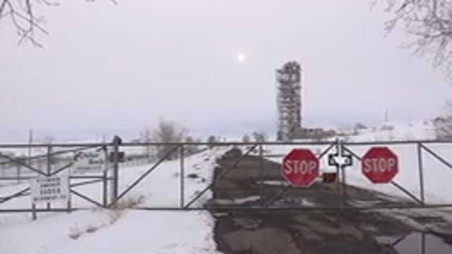 ARVADA COLORADO-2015: Gate And Fence Blocking Road Access To Industrial Area