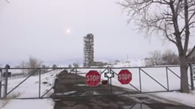ARVADA COLORADO-2015: Closed Gate in Rural Outdoors Area on Road in Winter