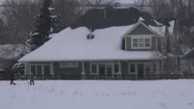 ARVADA COLORADO-2015: A House In The Winter With Snow All Around