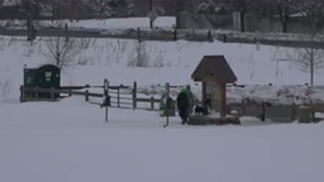 ARVADA COLORADO-2015: The Father And His Son Along With Their Dog Inspect The Well