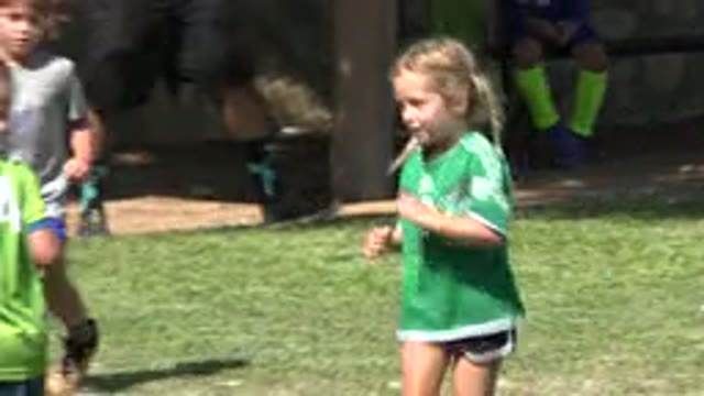 SAN JOSE DEL CABO MEXICO-2019: Little Girl Running During Soccer Practice