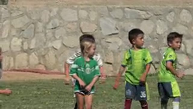 SAN JOSE DEL CABO MEXICO-2019: Girl Training Soccer Together With The Boys On A