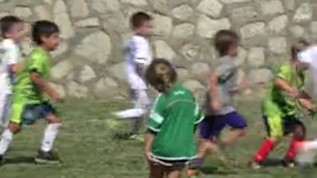 SAN JOSE DEL CABO MEXICO-2019: Little Kids On A Grass Field Playing Soccer