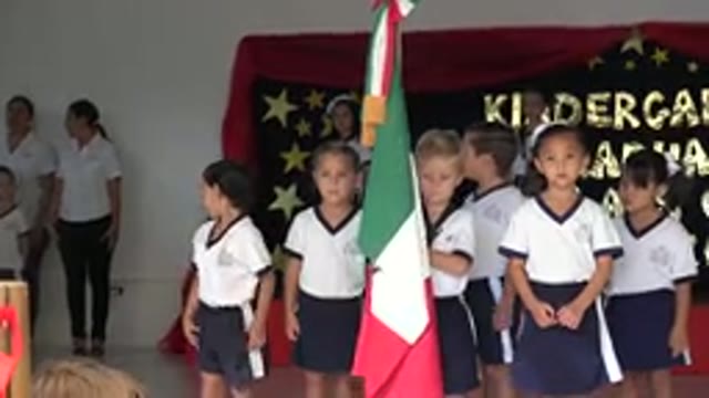 SAN JOSE DEL CABO MEXICO-2019: Kids In Uniforms Preparing To Open The Program