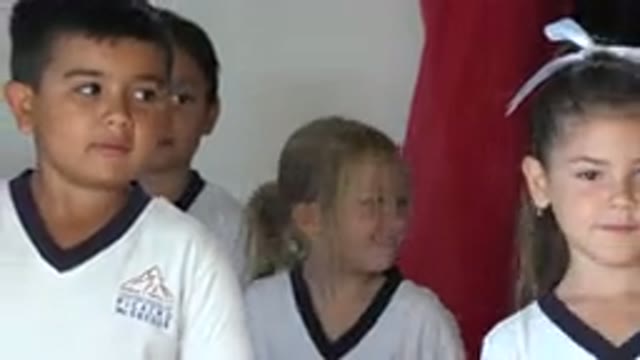 SAN JOSE DEL CABO MEXICO-2019: Little Children Attempting To Be In Unison On Stage