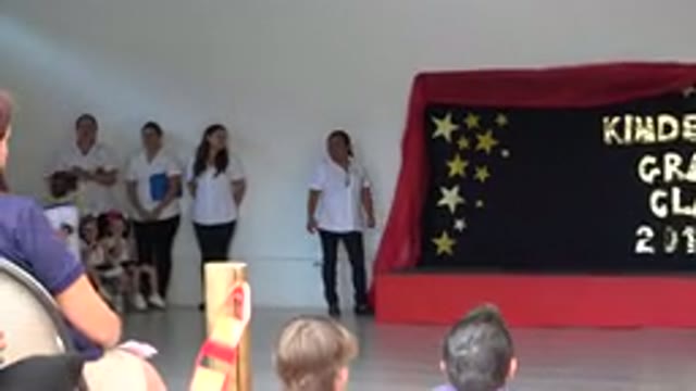 SAN JOSE DEL CABO MEXICO-2019: Three Women Wearing School Uniform Clap Hands On Stage