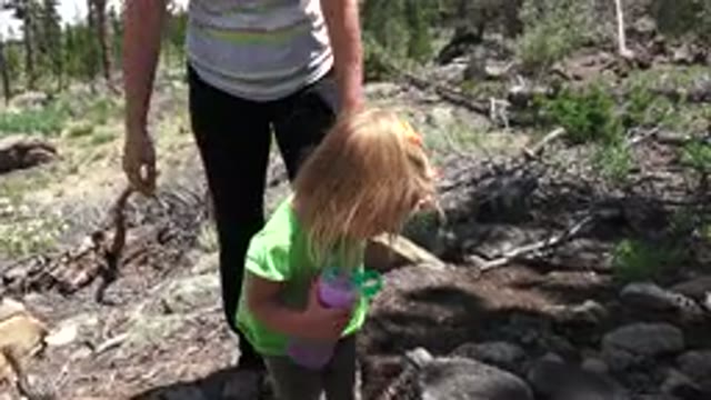 WESTMINSTER COLORADO-2016: Mom Helps Her Daughter Stand On A Stable Rock