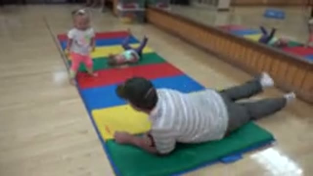WESTMINSTER COLORADO-2016: Dad Rolling On Mat With Kids At Play Place