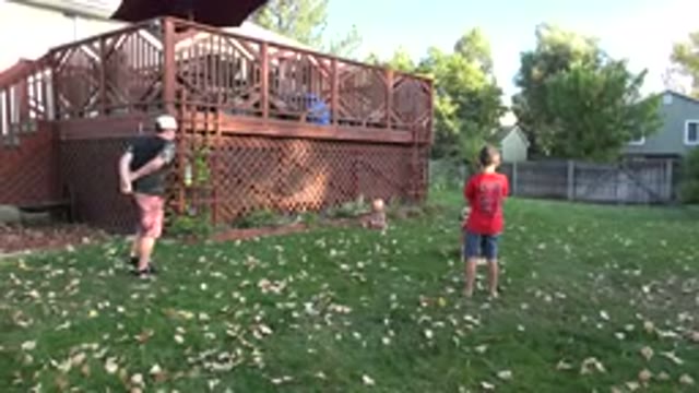WESTMINSTER COLORADO-2016: Balcony Man And Kid In Green Grass Wood Structure And