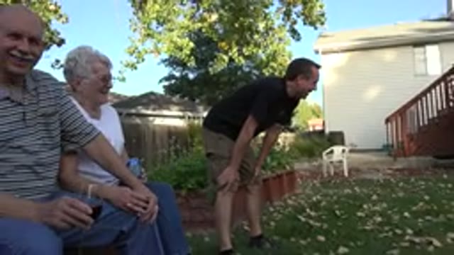 WESTMINSTER COLORADO-2016: Family Gathering With Older Couple In Backyard