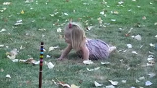 WESTMINSTER COLORADO-2016: Small Blonde Girl Rolling on Grass and Pointing