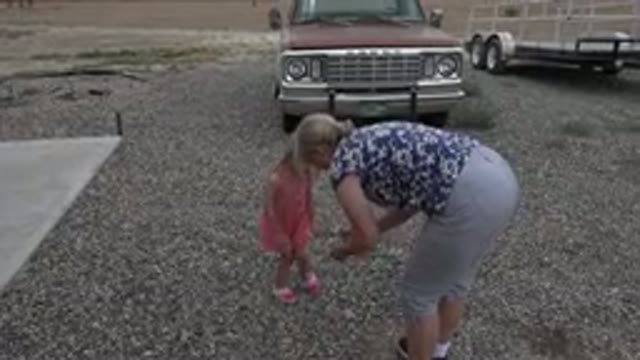 GRAND JUNCTION COLORADO-2017: Mom And Daughter In The Driveway Playing Around