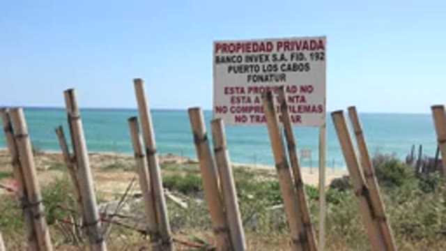 GRAND JUNCTION COLORADO-2017: Fenced Off Beach With A No Trespassing Sign
