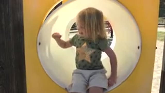 GRAND JUNCTION COLORADO-2017: Playground Little Girl Plays With Her Friends In A