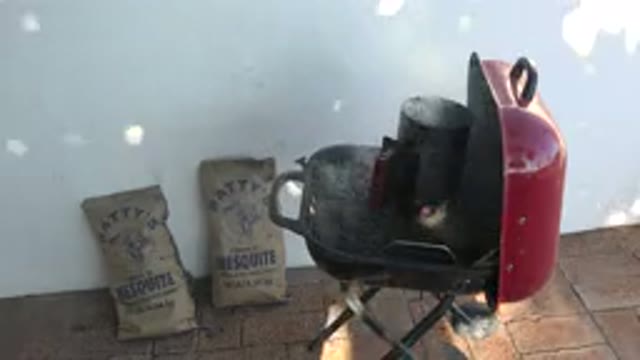 GRAND JUNCTION COLORADO-2017: Charcoal Grill Heating Up Briquettes For Grilling
