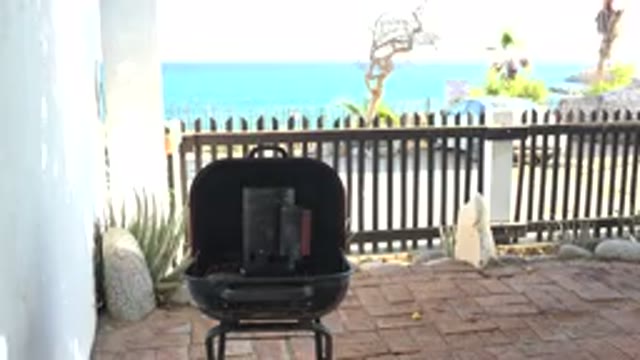 GRAND JUNCTION COLORADO-2017: Patio With Ocean And Trees And Grill On Patio