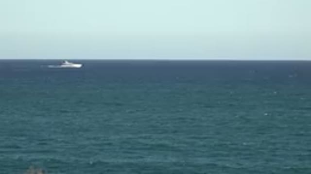 GRAND JUNCTION COLORADO-2017: Boat Moving From Left To Right Through Camera