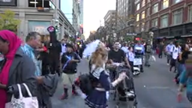 DENVER COLORADO-2016: Street Full Of People Walking Town Hall Downtown City