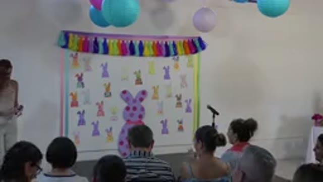 CABO SAN LUCAS MEXICO-2019: Child Does A School Presentation About Easter