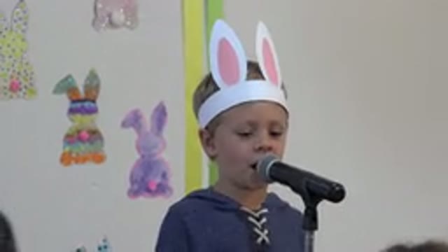 CABO SAN LUCAS MEXICO-2019: Little Boy Gives Easter Speech