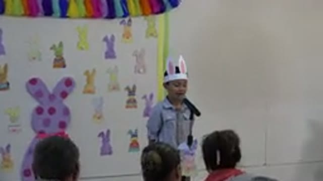 CABO SAN LUCAS MEXICO-2019: Little Boy Wearing Handcrafted Bunny Ears Shyly