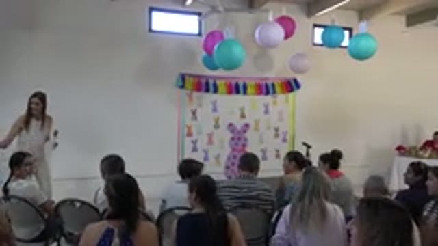 CABO SAN LUCAS MEXICO-2019: Young Girl Steps Onto Stage In Front Of Crowd During Easter Celebration