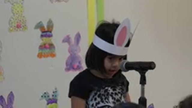 CABO SAN LUCAS MEXICO-2019: Young Child Giving Easter Speech on Stage